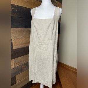 Old Navy Beige Linen Blend Mini Dress, Size Large Tall